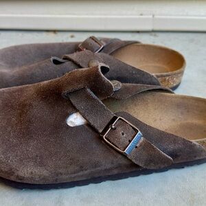 Birkenstock Brown Suede Clogs